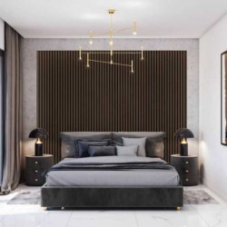 Orzech (biały HDF) - Lamele na płycie HDF - LAMEO_HB105